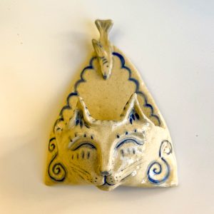 Cat Wall Pocket Blue & White