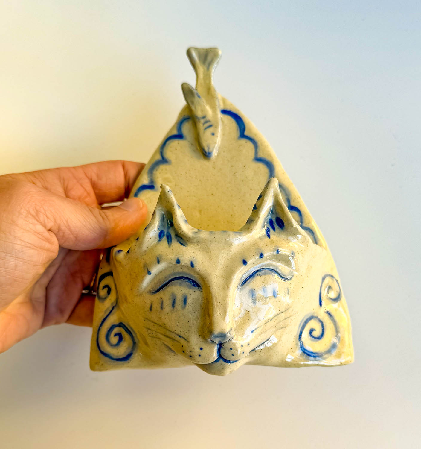 Cat Wall Pocket Blue & White - Image 3